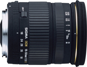 Sigma's 18-50mm F2.8 EX DC lens. Courtesy of Sigma, with modifications by Michael R. Tomkins.