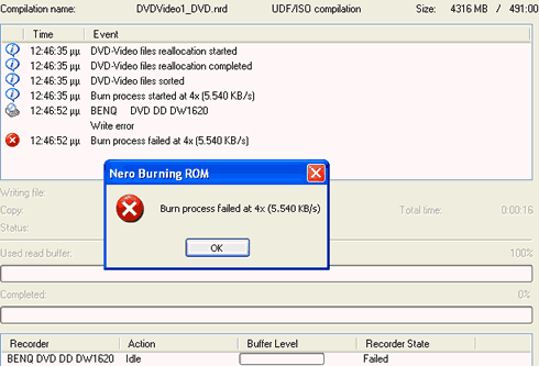 3A 8X -R Burning Error