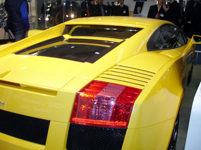 A Lamborghini Gallardo yellow like the notebook was the highlight of ASUS'