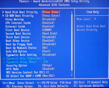 advanced bios features