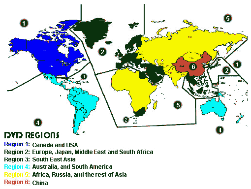 DVD Region Map