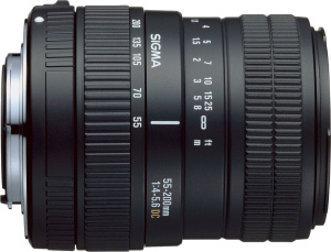 Sigma's 55-200mm F4–5.6 DC lens. Courtesy of Sigma, with modifications by Michael R. Tomkins.