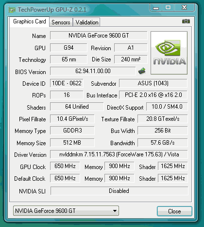 Asus 9600 Nvidia 9600 Gt Specs 9600gt 512mb New Arrivals