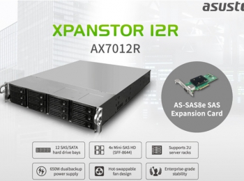 ASUSTOR Launches Enterprise-Grade SAS JBOD Xpanstor 12R and AS-SAS8e SAS HBA