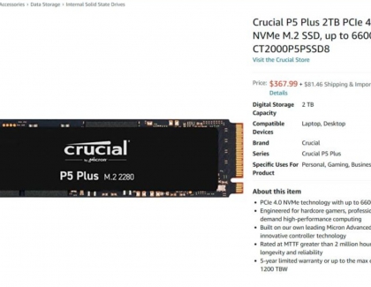 Crucial P5 Plus spotted in etail, Microns First PCIe 4.0 Consumer SSD
