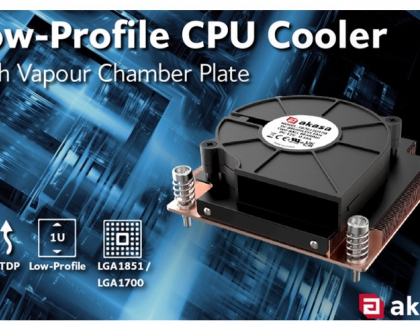 Akasa Launches 1U Low-Profile Vapour Chamber CPU Cooler