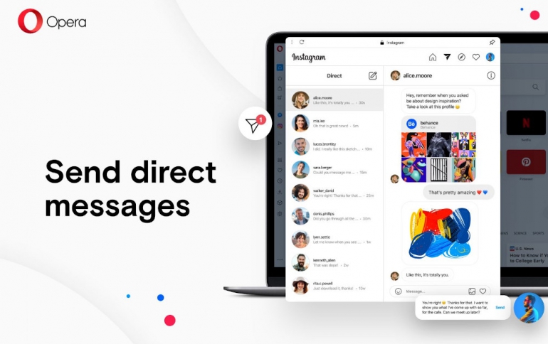 Opera Adds Built-in Instagram to Desktop Browser
