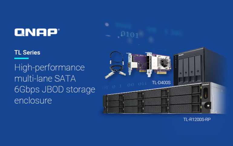 QNAP Releases 4/8/16-bay Desktop TL-D400S, TL-D800S, TL-D1600S and 4/12-bay Rackmount TL-R400S and TL-R1200S-RP SATA JBOD Storage Enclosure