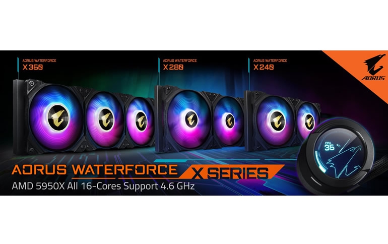 GIGABYTE Releases the AORUS WATERFORCE X SERIES AIO Liquid Cooler