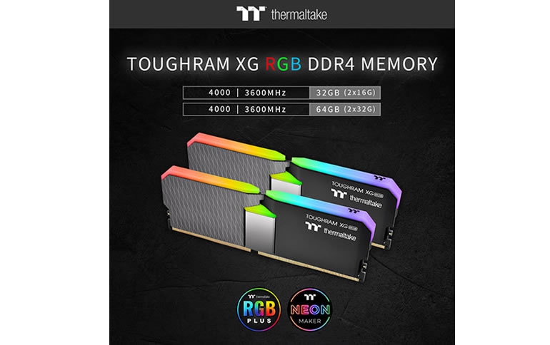Thermaltake Launches Larger Capacity TOUGHRAM XG RGB 4000/3600 MHz for Content Creators