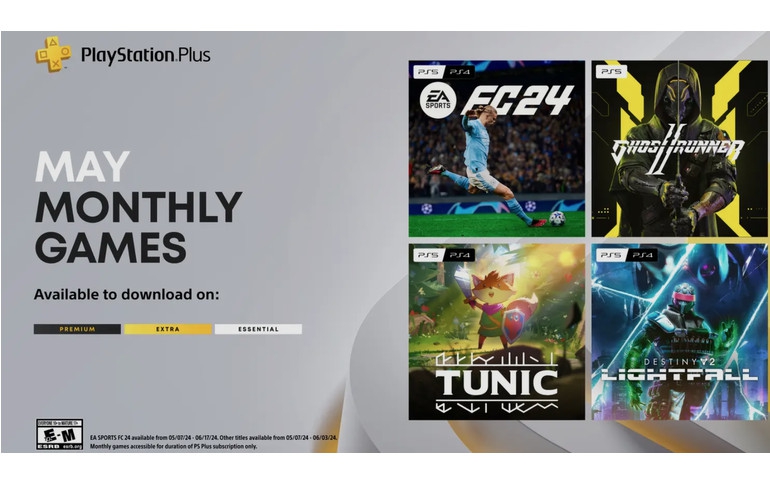 PlayStation Plus Monthly Games for May 2024: EA Sports FC 24, Ghostrunner 2, Tunic, Destiny 2: Lightfall