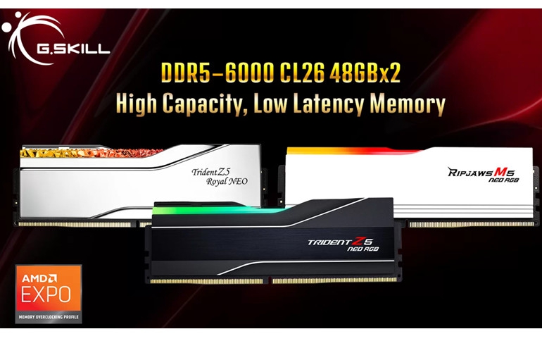 G.SKILL Unveils High-Capacity, Low-Latency DDR5-6000 CL26 48GBx2 Memory Kit for AMD AM5 Platform