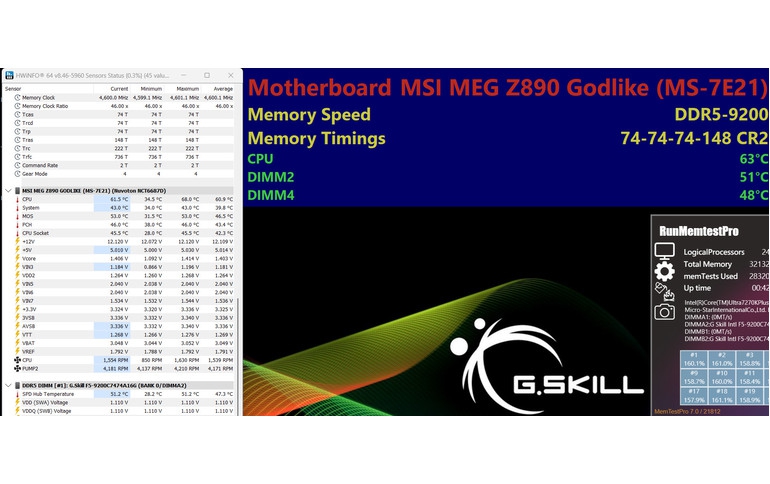 G.SKILL Showcases DDR5-9200 1.1V 16GBx2 High-Speed CU-DIMM Memory Kit