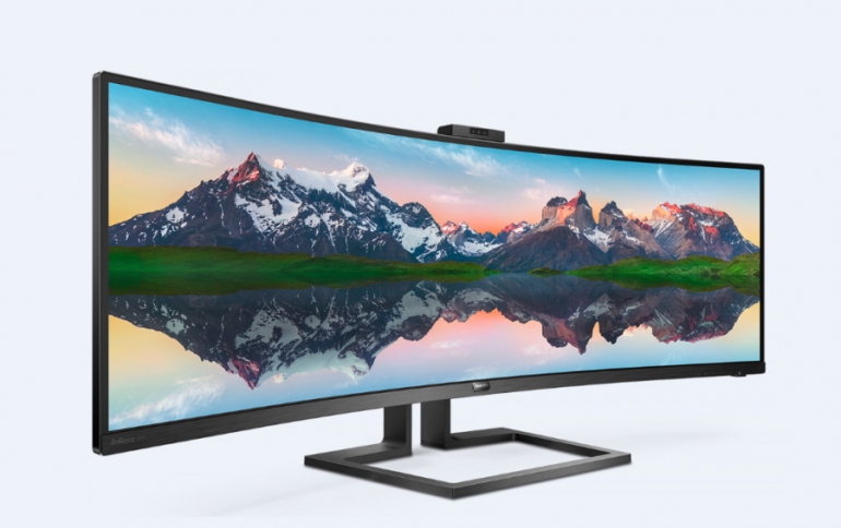 Philips Unveils New 49" SuperWide Dual Quad HD Curved Monitor With Windows Hello Webcam 