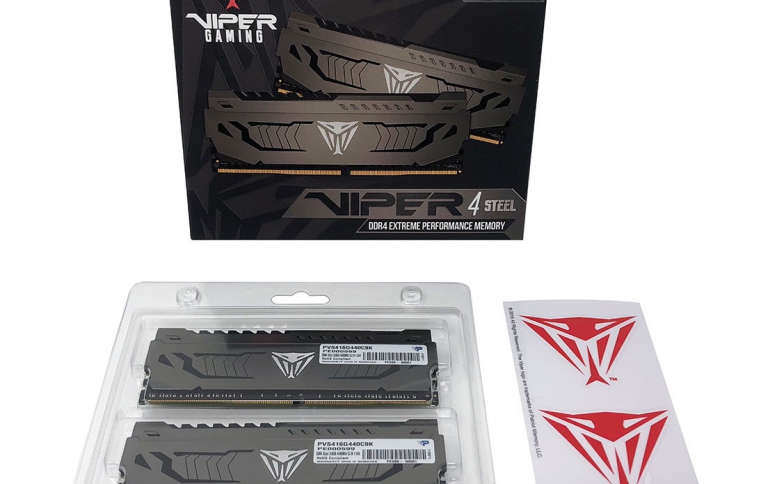 Patriot Launches the Viper Steel DDR4 16GB 4400MHz  Memory