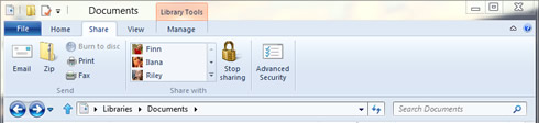 Figure 11 - Share tab Figure 11 - Share tab